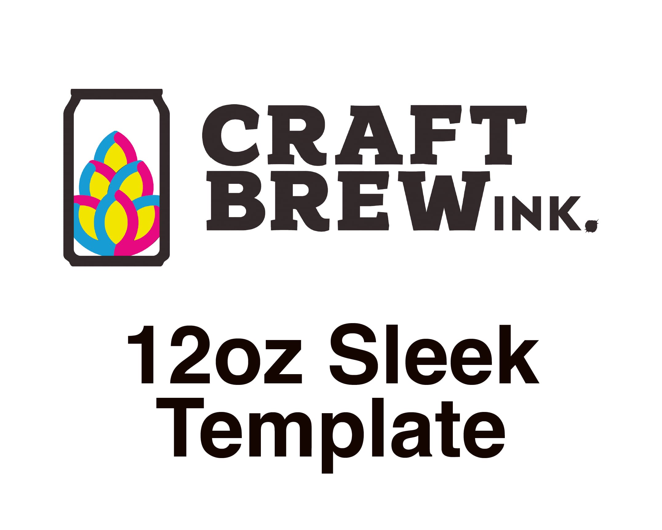 12 oz Sleek print template preview