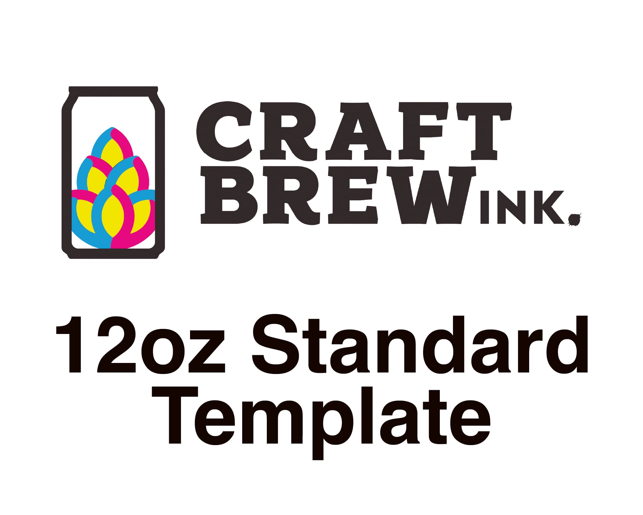 12 oz Standard print template preview